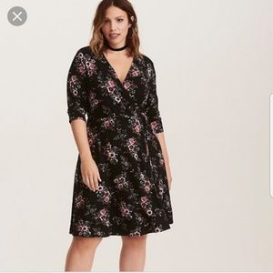 Torrid black floral dress